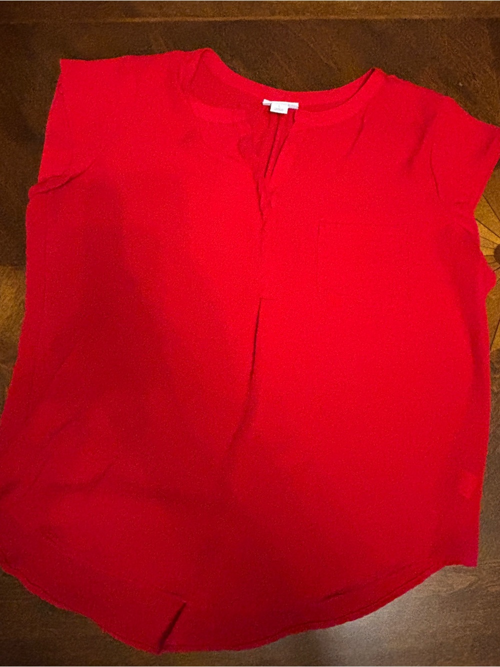 Liz Claiborne Bright Red Cap Sleeve V-Neck Blouse